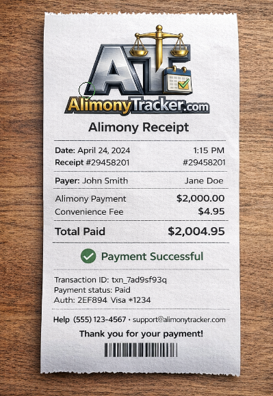 Receipt for payment on Apr 1, 2026